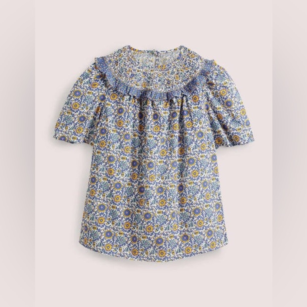 Boden Peter Pan Collar Floral Blouse